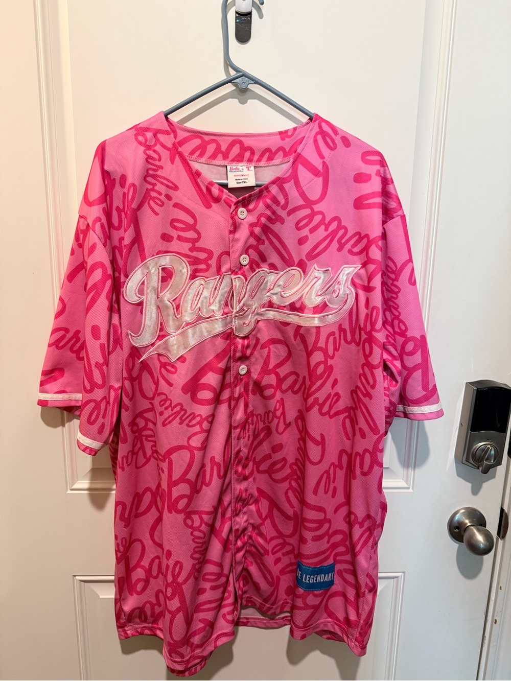 Texas rangers Pink BARBIE Jersey Top - Barbie Collaboration